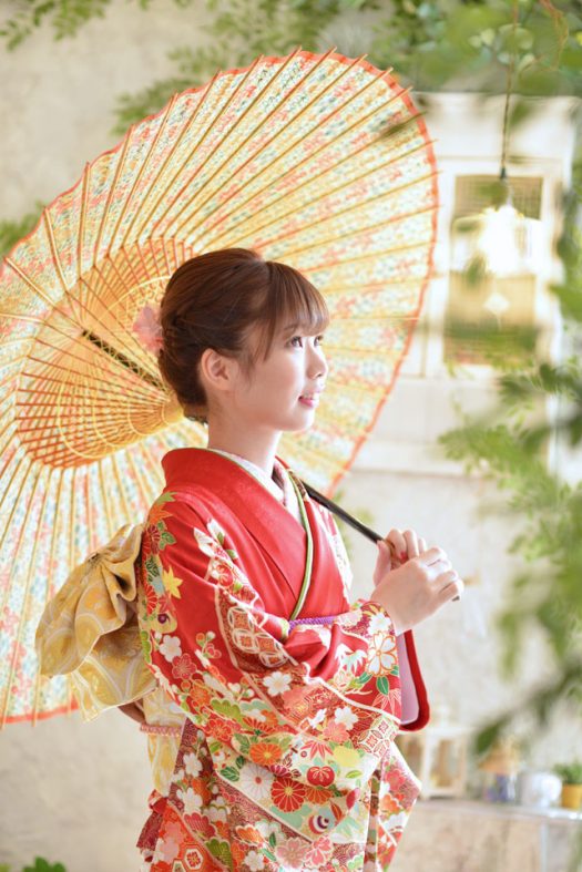 成人式　赤い着物　お母さんの着物　持込