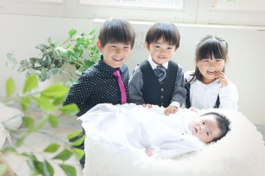 お宮参り　従兄弟　兄弟撮影