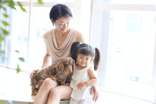ミニチュアダックスフンド　家族撮影　2歳　お誕生日
