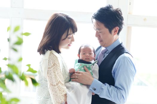 お宮参り　家族撮影　奈良市