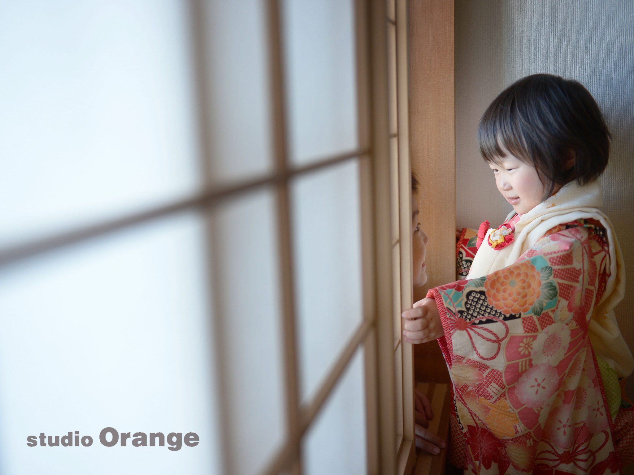 恥ずかしがり屋さんの3歳さんとしっかり者のお兄ちゃんの七五三撮影