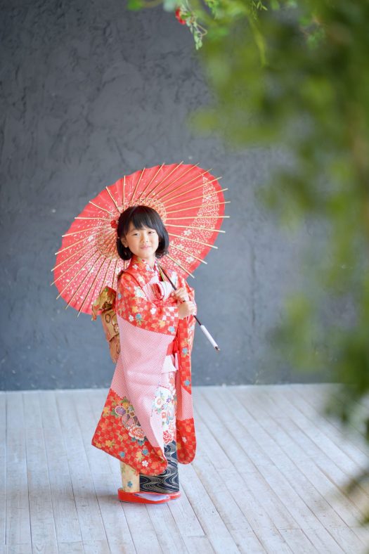 奈良市　七五三　和傘
