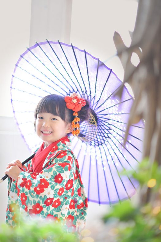 七五三　和傘　奈良市