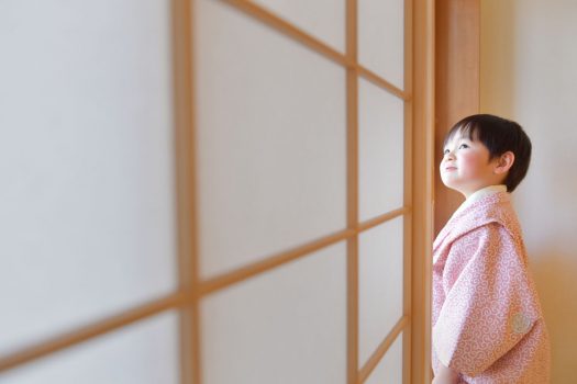 七五三　奈良　春日大社　モダン着物