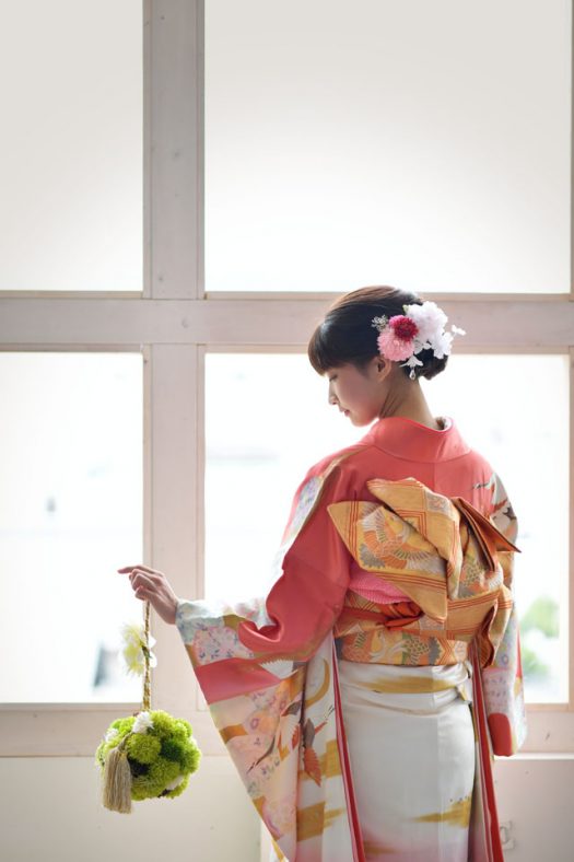 奈良市　生駒市　帝塚山　富雄　木津川市　精華町　スタジオレンジ　振袖　成人式　二十歳　ピンクの着物
