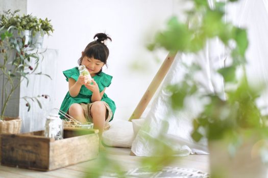 奈良市　生駒市　帝塚山　富雄　木津川市　精華町　スタジオレンジ　バースデーフォト　緑色　カジュアル