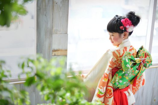 奈良市　生駒市　帝塚山　富雄　木津川市　精華町　スタジオレンジ　七五三　7歳女の子　持ち込み着物