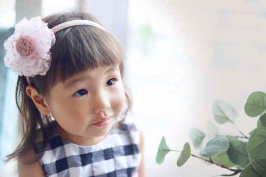 奈良市　生駒市　帝塚山　富雄　木津川市　精華町　スタジオレンジ　お誕生日撮影　バースデーフォト　ギンガムチェック　ドレス