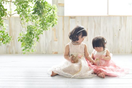 奈良市　生駒市　帝塚山　富雄　木津川市　精華町　スタジオレンジ　姉妹撮影　バースデーフォト　ドレス