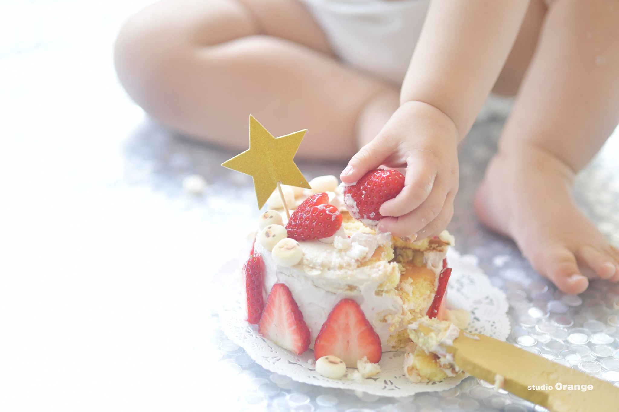 手作りのスマッシュケーキをお持ち下さったバースデーフォト
