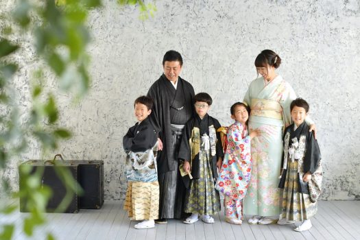 十歳記念　着物　家族写真