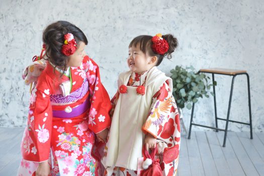七五三　7歳女の子　3歳女の子