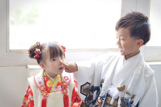 七五三　３歳　５歳　兄妹　着物　袴