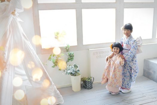 七五三　姉妹　７歳　３歳　新作着物