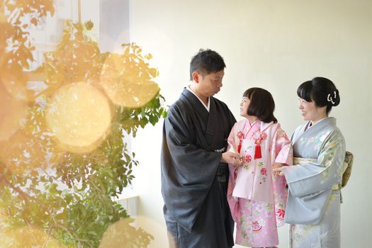 七五三　着物　袴　家族撮影　訪問着