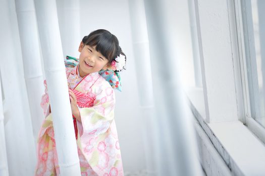 七五三　女の子　７歳　着物　ピンク