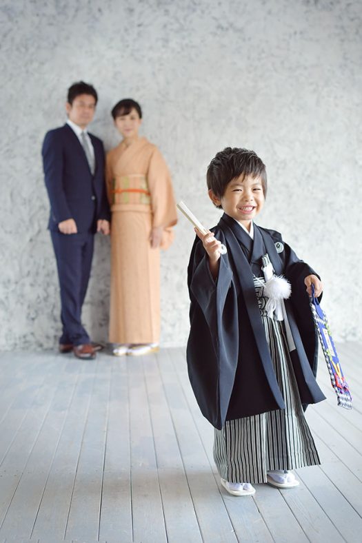 男の子　５歳　七五三　袴　家族