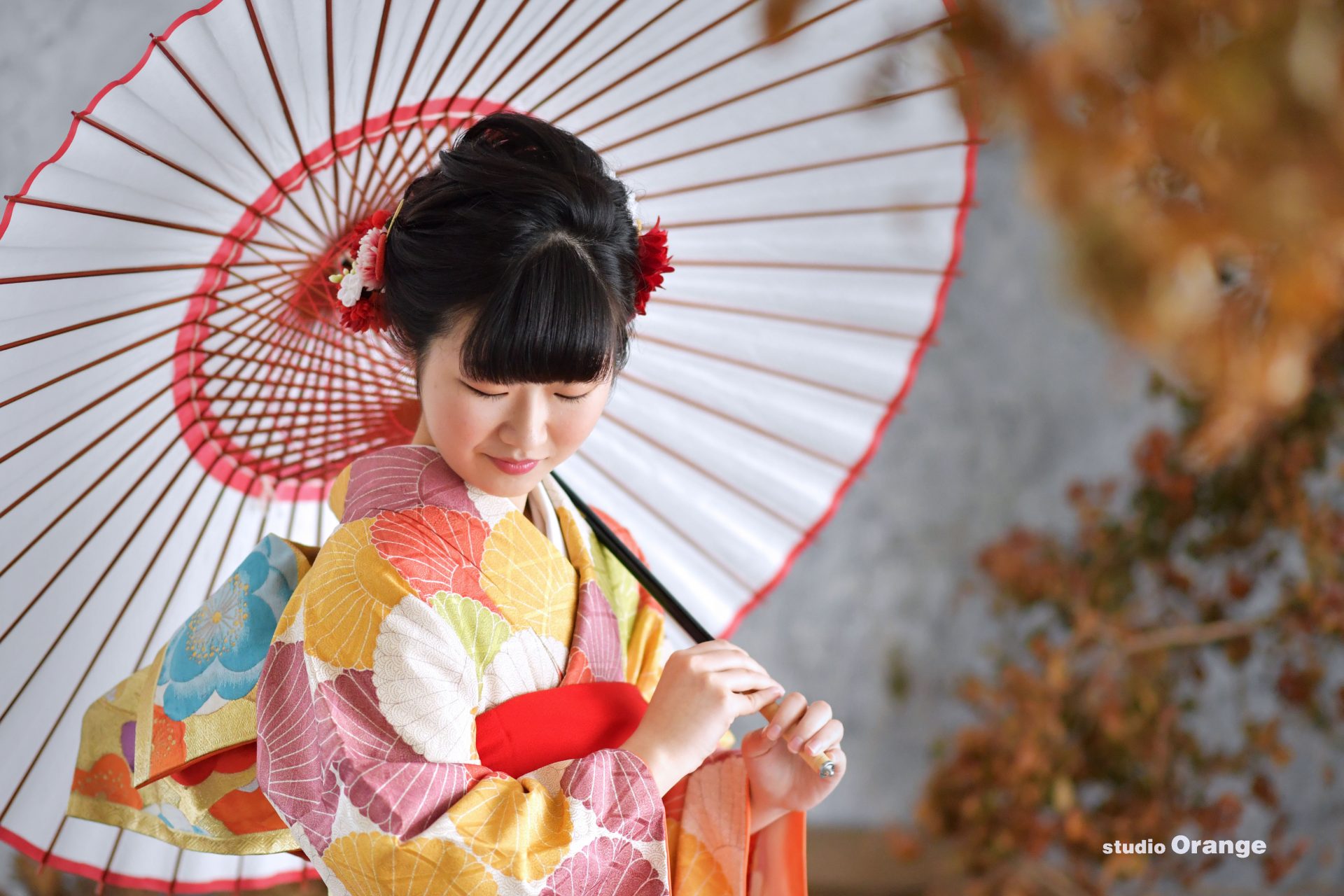 成人式当日は会場近くのオレンジで撮影を