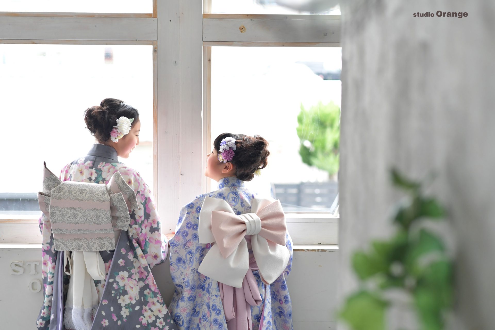 大好きなお姉ちゃんと一緒の七五三の後撮り