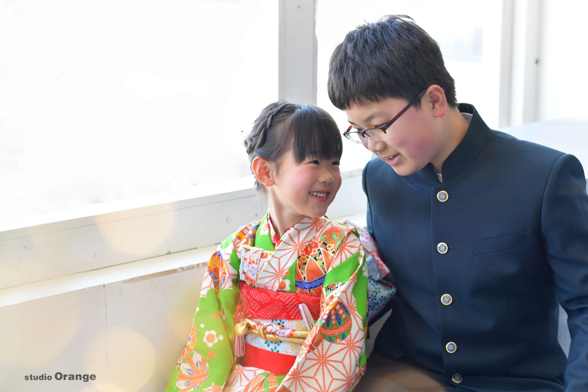 年の離れたお兄ちゃんとの兄妹撮影、奈良市から七五三撮影でお越しのSちゃん