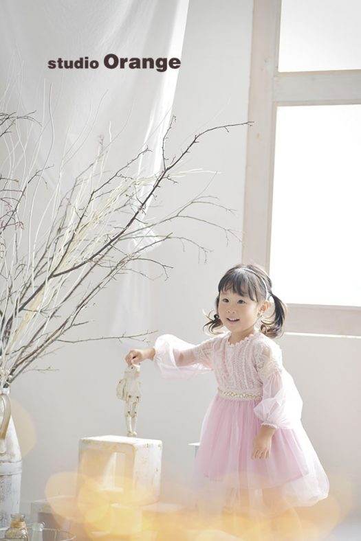 奈良　写真館　お誕生日記念　バースデーフォト　女の子　ピンク　ドレス
