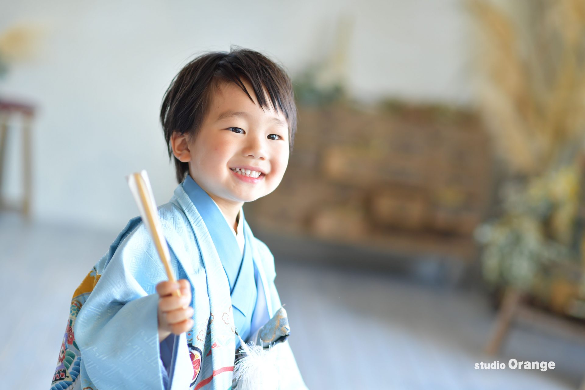 春日大社に参拝の３歳男の子の七五三撮影
