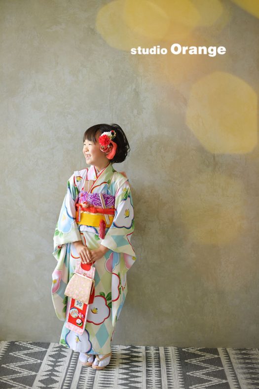 七五三　七歳　女の子　奈良　写真館　フォトスタジオ　着物　