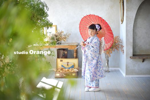 七五三　七歳　女の子　奈良　写真館　フォトスタジオ　着物　