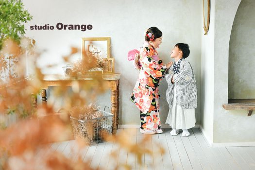 奈良店　スタジオ　写真館　和装　兄弟写し　姉妹写し　着物