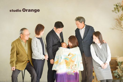 奈良店　お宮参り　和装　家族写し