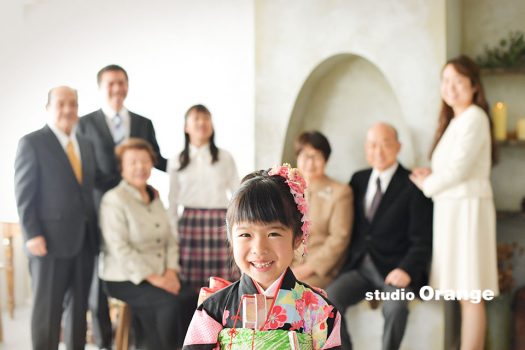 奈良店　スタジオ　写真館　七五三　和装　着物　家族写し
