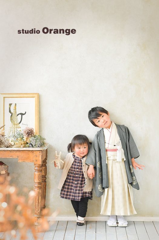 奈良店　スタジオ　写真館　和装　兄弟写し　姉妹写し　着物