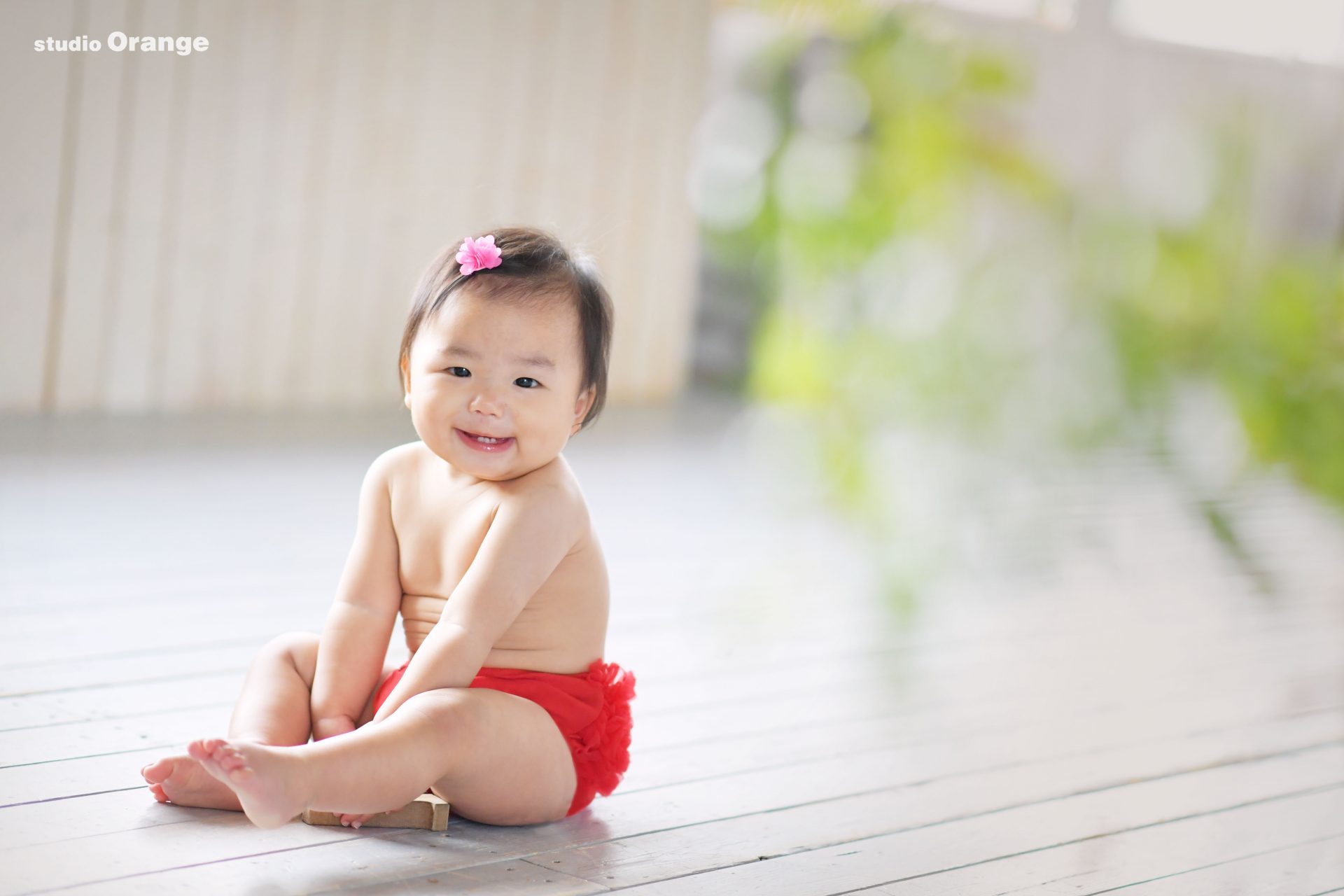 京都府木津川市からお越しの１歳女の子のお誕生日撮影