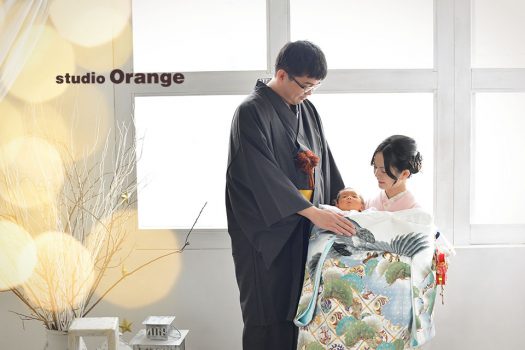 奈良店　フォトスタジオ　写真館　お宮参り　和装　袴　産着　着物　訪問着　家族写し