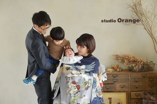 奈良県生駒市　お宮参り　奈良市　学園前　生駒　大和郡山市　精華町　木津川市　登美ヶ丘 春日大社　帯解寺　菅原天満宮　生駒大社　率川神社1ヶ月男の子　ママ着物　訪問着　