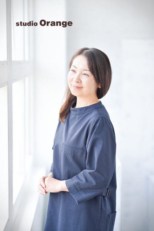１人写し　ポートレート　長寿　フォトスタジオ　奈良店　オレンジ　写真館