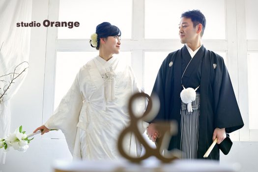 結婚式　ウェディング　和装　袴　白無垢　フォトスタジオ　奈良店　オレンジ