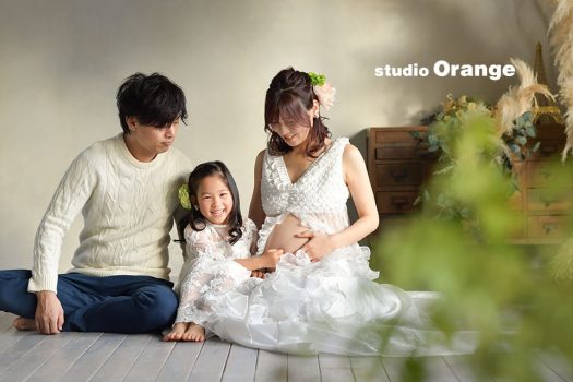 奈良店　フォトスタジオ　写真館　マタニティ　家族写し　マタニティドレス