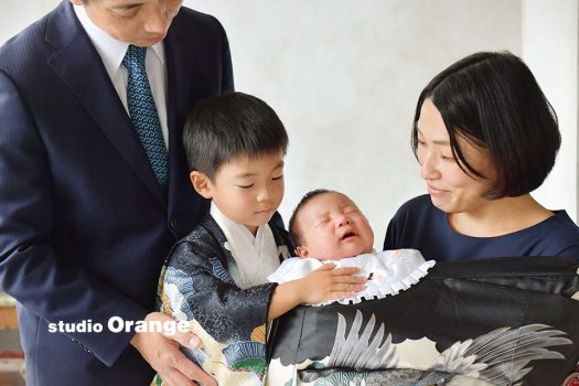 奈良県生駒市　お宮参り　奈良市　学園前　生駒　大和郡山市　精華町　木津川市　登美ヶ丘 春日大社　帯解寺　菅原天満宮　生駒大社　率川神社1ヶ月男の子　ママ着物　訪問着　