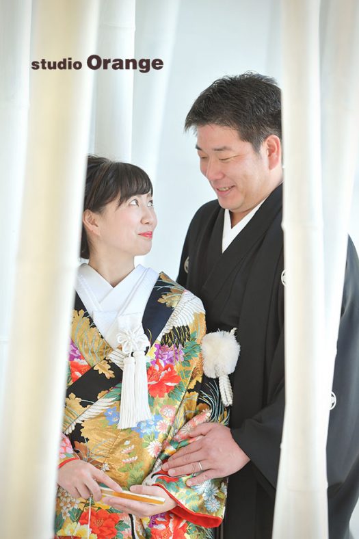 フォトスタジオ　写真館　ブライダル　結婚式　和装　2人写し　着物　打掛　色打掛　白無垢　奈良市　学園前　生駒　大和郡山市　精華町　木津川市　春日大社　帯解寺　菅原天満宮　生駒大社　率川神社