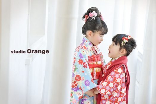 フォトスタジオ　写真館　七五三　和装　袴　帯　被布　姉妹写し　兄弟写し　兄妹写し　姉弟写し　奈良市　学園前　生駒　大和郡山市　精華町　木津川市　春日大社　帯解寺　菅原天満宮　生駒大社　率川神社