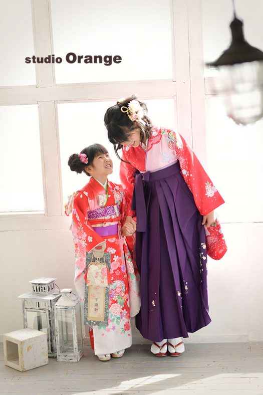 フォトスタジオ　写真館　七五三　和装　袴　帯　被布　姉妹写し　兄弟写し　兄妹写し　姉弟写し　家族写し　奈良市　学園前　生駒　大和郡山市　精華町　木津川市　春日大社　帯解寺　菅原天満宮　生駒大社　率川神社
