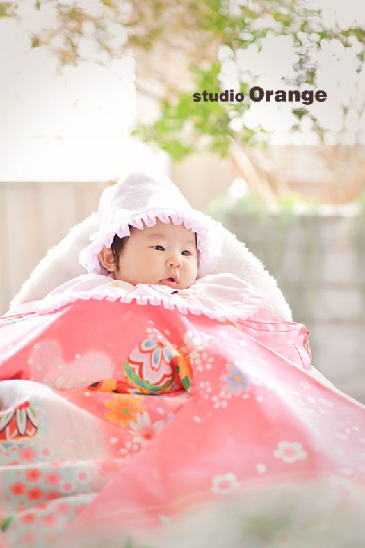 奈良市写真館　フォトスタジオ　スタジオオレンジ　お宮参り　春日大社　帯解寺　祝い着　初着