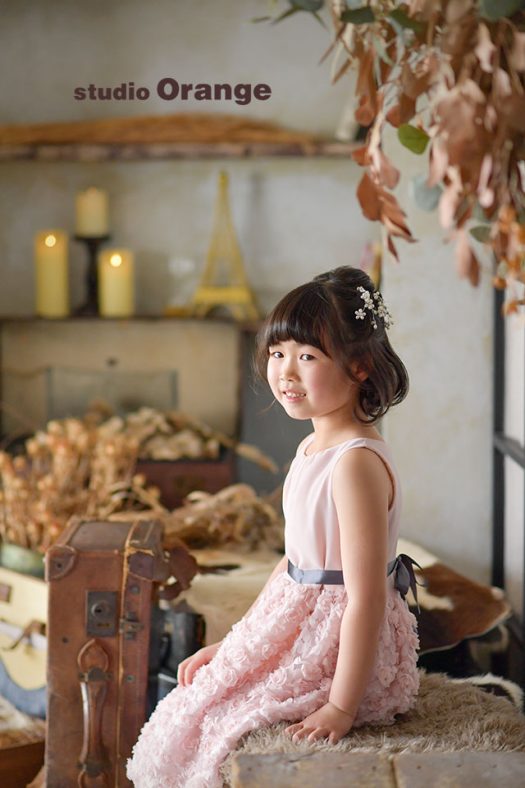 洋装　ピンクのドレス　奈良市