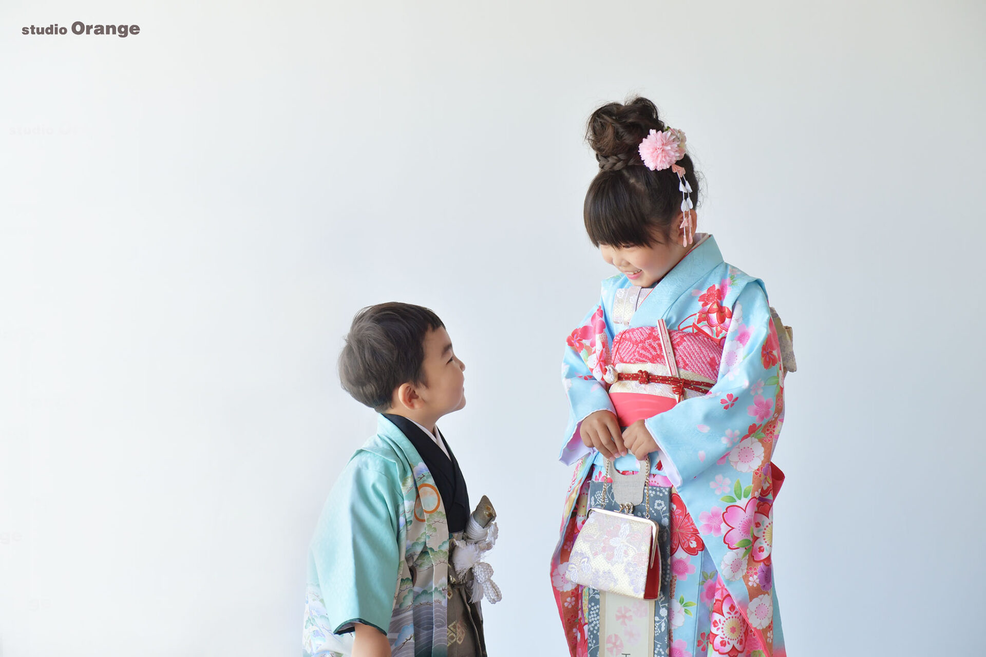 3歳と7歳、姉弟揃って七五三撮影