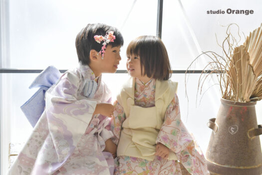 奈良県　奈良市　写真　写真館　フォトスタジオオレンジ　七五三　兄妹　バースデー　バースデーフォト　成人式　成人式前撮り　お宮参り　