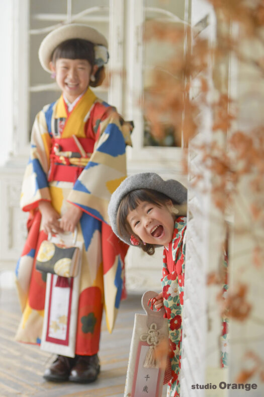 奈良県　奈良市　写真　写真館　フォトスタジオオレンジ　七五三　兄妹　バースデー　バースデーフォト　成人式　成人式前撮り　お宮参り　ペットフォト