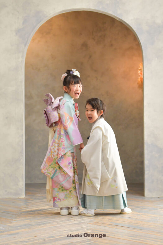 奈良県　奈良市　写真　写真館　フォトスタジオオレンジ　七五三　兄妹　バースデー　バースデーフォト　成人式　成人式前撮り　お宮参り　