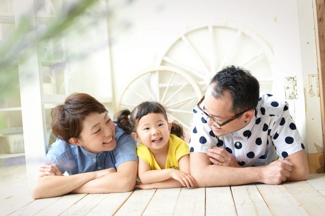 私服　家族撮影　七五三　3歳女の子