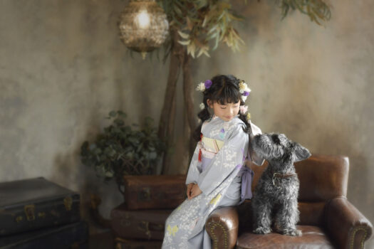 七五三　着物　三歳女の子　奈良市　写真館　フォトスタジオ